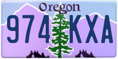 OR license plate 974KXA