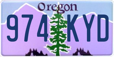 OR license plate 974KYD