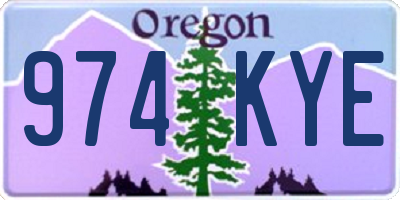OR license plate 974KYE