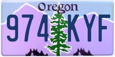 OR license plate 974KYF