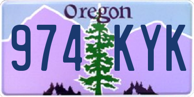 OR license plate 974KYK