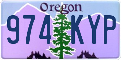 OR license plate 974KYP