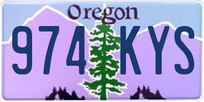 OR license plate 974KYS