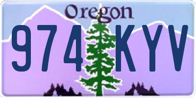 OR license plate 974KYV