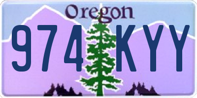 OR license plate 974KYY