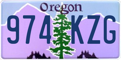 OR license plate 974KZG
