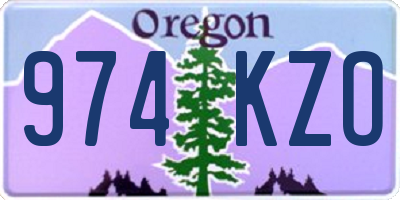 OR license plate 974KZO