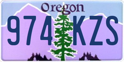 OR license plate 974KZS