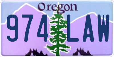 OR license plate 974LAW