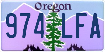 OR license plate 974LFA