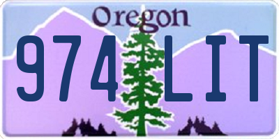 OR license plate 974LIT