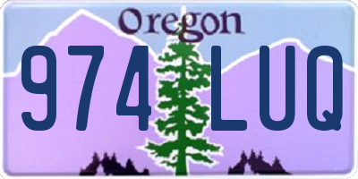OR license plate 974LUQ