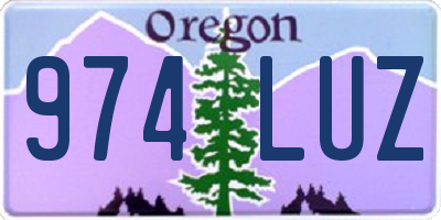 OR license plate 974LUZ