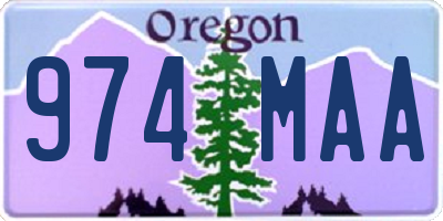 OR license plate 974MAA