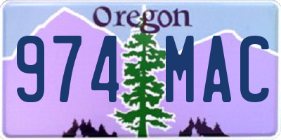 OR license plate 974MAC