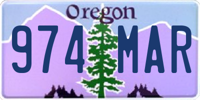 OR license plate 974MAR