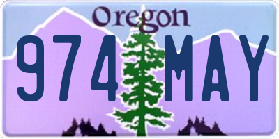 OR license plate 974MAY