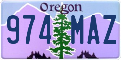 OR license plate 974MAZ