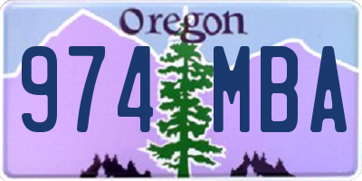 OR license plate 974MBA