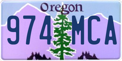 OR license plate 974MCA