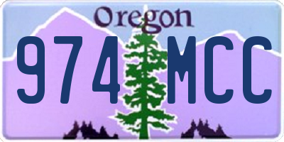 OR license plate 974MCC