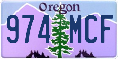 OR license plate 974MCF