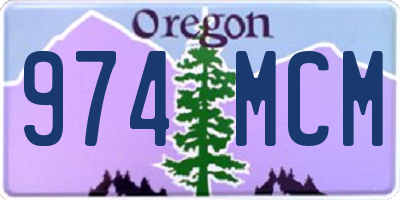 OR license plate 974MCM