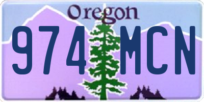 OR license plate 974MCN