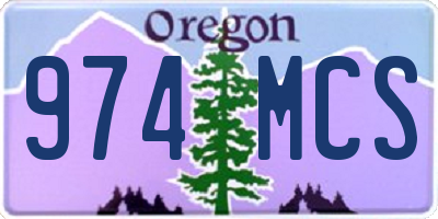 OR license plate 974MCS