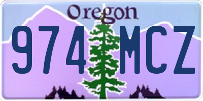 OR license plate 974MCZ