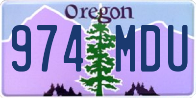 OR license plate 974MDU