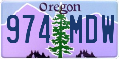 OR license plate 974MDW