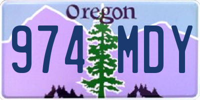 OR license plate 974MDY