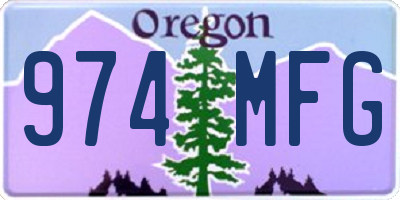 OR license plate 974MFG