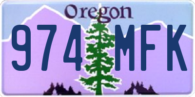 OR license plate 974MFK