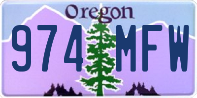 OR license plate 974MFW