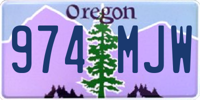 OR license plate 974MJW