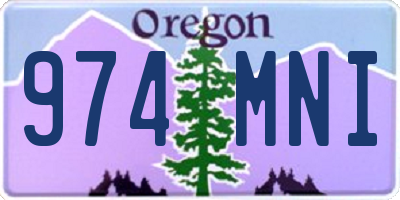 OR license plate 974MNI