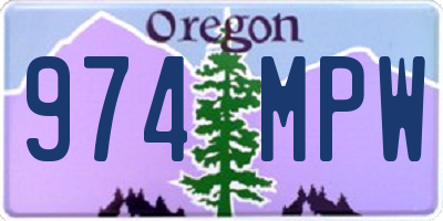 OR license plate 974MPW