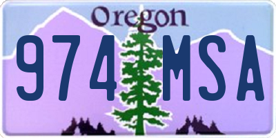 OR license plate 974MSA