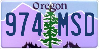 OR license plate 974MSD