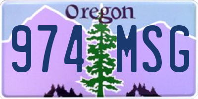 OR license plate 974MSG