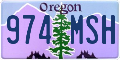 OR license plate 974MSH