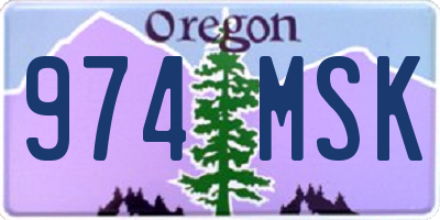 OR license plate 974MSK