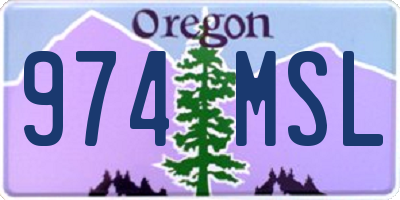 OR license plate 974MSL