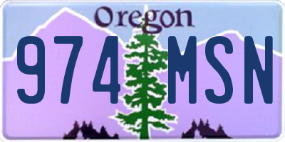 OR license plate 974MSN