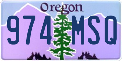 OR license plate 974MSQ