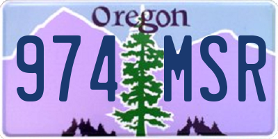 OR license plate 974MSR