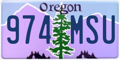 OR license plate 974MSU