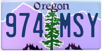 OR license plate 974MSY